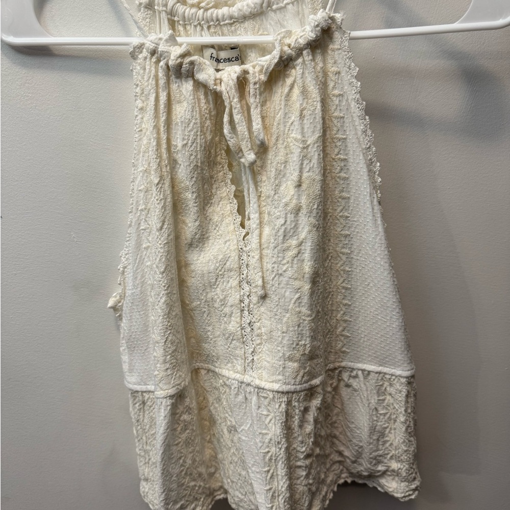 Francesca's Collections Ivory Knit Top